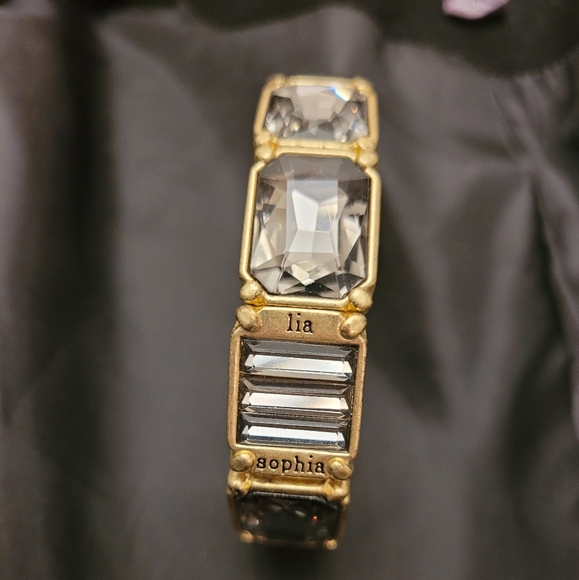 Gorgeous matte gold tone bracelet with smoky crystals - Picture 1 of 6